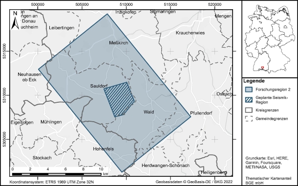 Karte der Landkreise in Baden-Württemberg, die im Rahmen des Forschungsprojekt GeoMetEr untersucht werden.