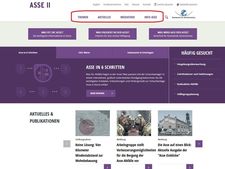 Screenshot: Startseite mit Hauptnavigation