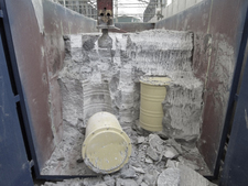 Erprobung von Bergetechnik in einem Versuchsaufbau
