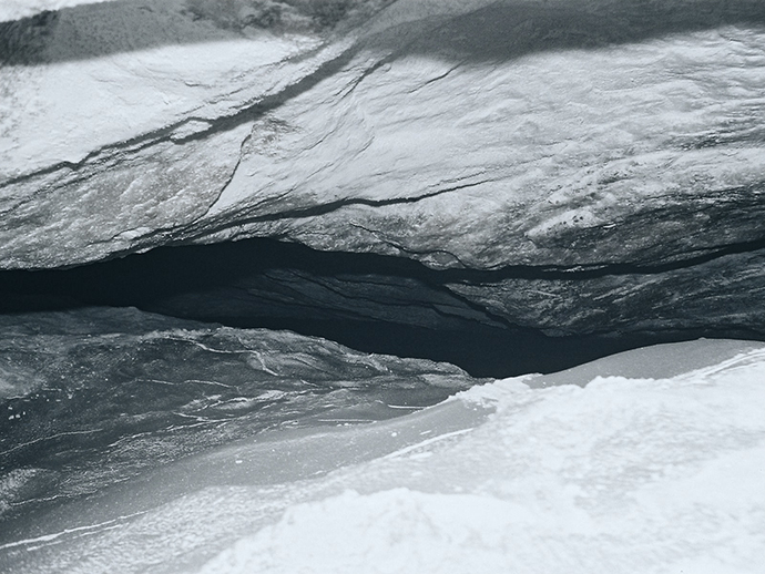 Firstspalt in Abbau 8 auf der 532-m-Sohle vor der Verfüllung