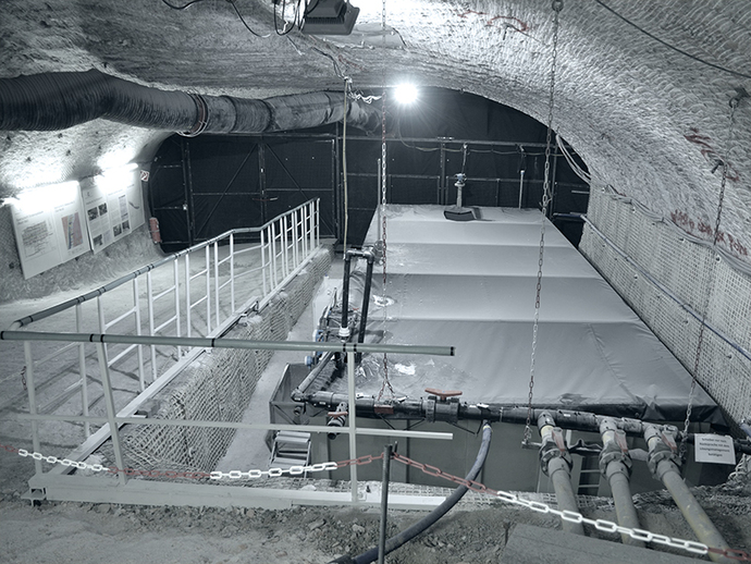 Hauptauffangstelle für Zutrittswässer auf der 658-Meter-Ebene (2014)