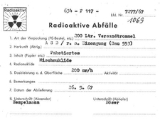 Example of a waste dispatch note