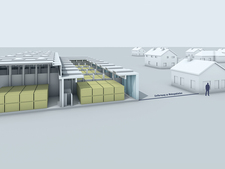 Chart of the distance between the planned interim storage facility and residential areas