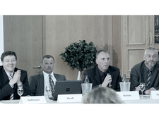 Michael Hoffmann and Matthias Ranft (BfS), Jens Köhler and Harald Hegemann (Asse-GmbH) answered questions relating to the emergency plans