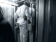 Employees during the contamination control