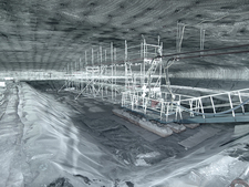 Collecting container for influent saline solutions on the 490-m level after remediation (June 2011)