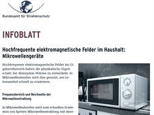 Hochfrequente elektromagnetische Felder im Haushalt: Mikrowellengeräte