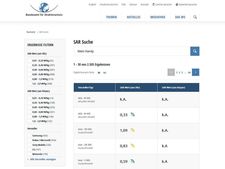 SAR-search under www.bfs.de/sar-werte-handy