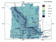 Terrestrial portion of the gamma dose rate, determined within the scope of "Composite Mapping"