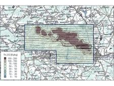 Spatial distribution of the mass-related activities of thorium-232 in the survey area