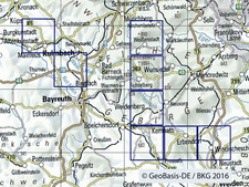 Measurement exercise areas for radioactivity measurements from the air in September 2016
