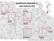 Representation of the results from the measurement flights in the vicinity of Bayreuth