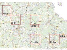 Overview of the flown measuring areas from the air in September 2016