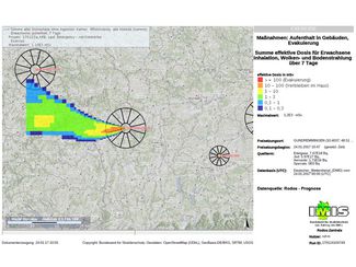 RODOS graphic: Measures sheltering and evacuation