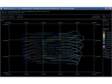 Gamma dose rate determined along the flight paths during a measurement flight, displayed by the Rohflug program.