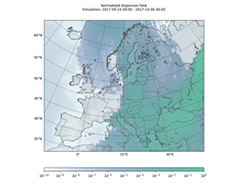 A map shows the propagation of ruthenium-106, measured after a possible release in the Chelyabinsk region in Europe towards the end of September 2017