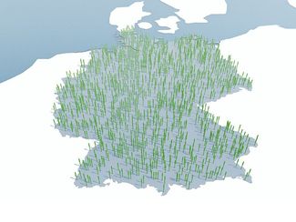 Map of Germany with ODL measuring points Map of Germany with ODL measuring points