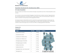 Alongside a map of Germany showing the UV Index values, the UV Newsletter offers an easy-to-read report in a table.