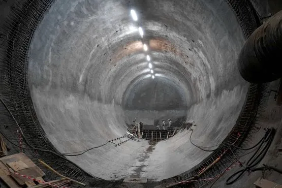 Strecke unter Tage im Bergwerk Konrad