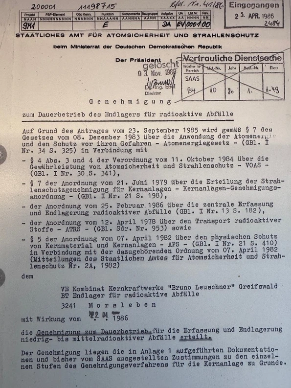 Bildausschnitt eines alten Dokuments, das mit einer Schreibmaschine erstellt worden ist.