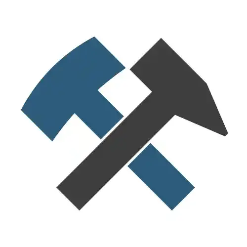 Schemtische Darstellung von überkreuzten Schlägel und Eisen als Symbol für das Ausschlusskriterium Bergbau.