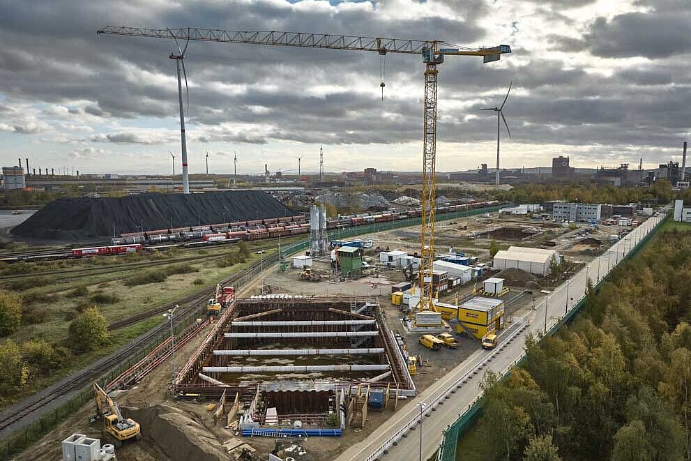 Aerial photo of the Konrad 2 site. With the exception of a few buildings, there is still a lot of free space to be built on