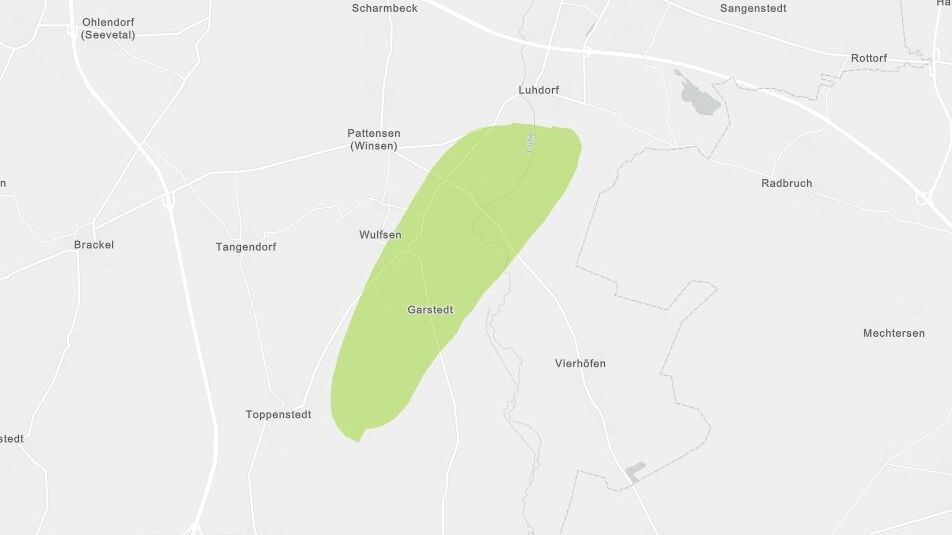 Grün markiert auf einer Karte: das Teilgebiet 035_00