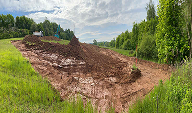 Fläche, auf der Bohrarbeiten vorbereitet werden.