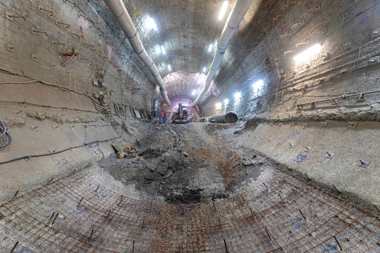 Einblick in die aufgefahrene Strecke für die Umladestation