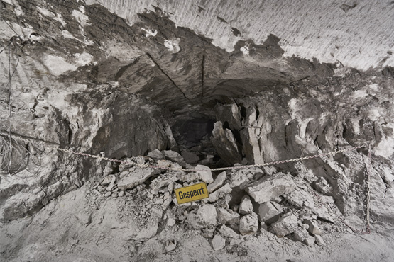 Eine inzwischen beseitigte Schädigung des Grubengebäudes auf der 750-Meter-Ebene