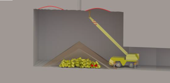 Grafische Darstellung der Einlagerungskammer 8a/511. Zur Seite "Die Rückholung von der 511-Meter-Ebene"