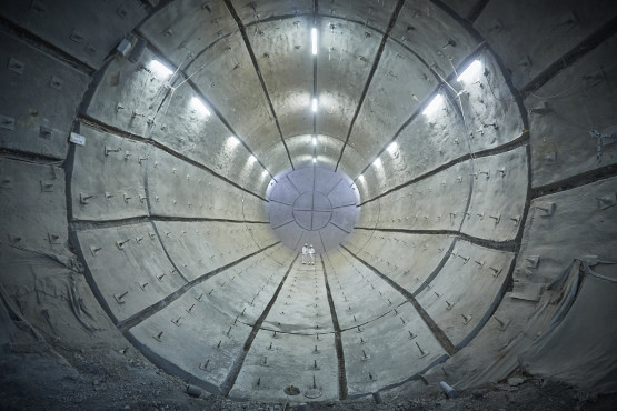 View inside a tube underground in the Konrad mine