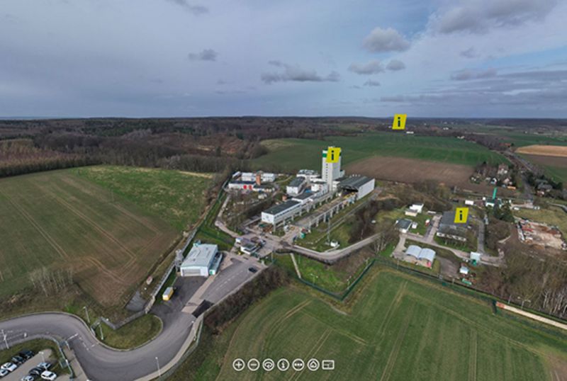 Luftbild von den obertägigen Gebäuden des Endlagers für radioaktive Abfälle in Morsleben