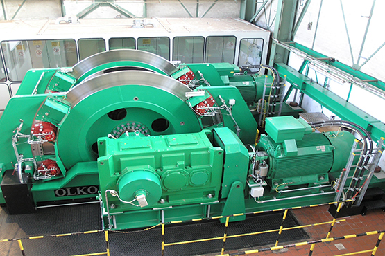 Eine grüne Fördermaschine