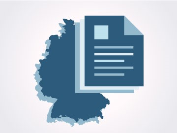 Deutschlandkarte und Dokumente. Link zur Seite "Zwischenbericht Teilgebiete".
